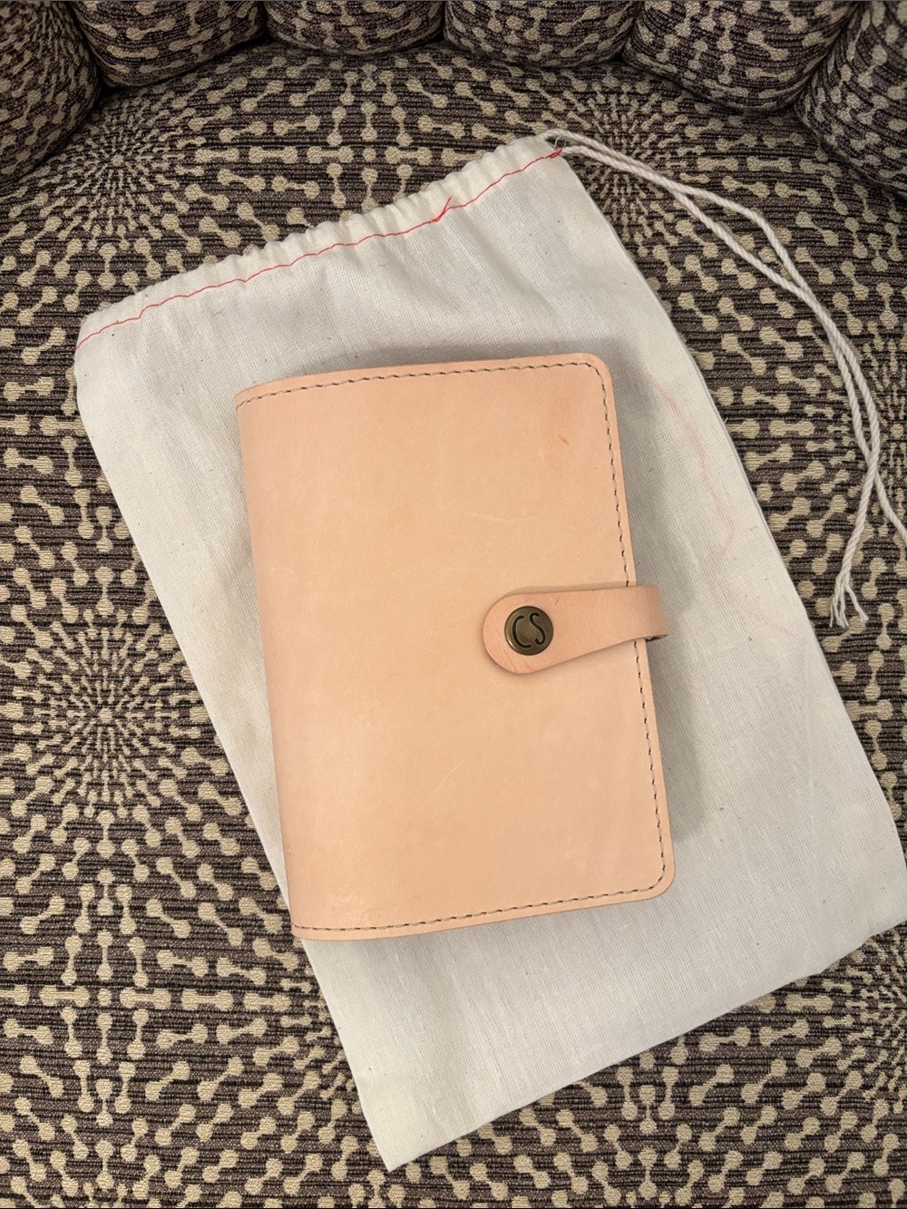 Chic Sparrow A6 Maplewood Leather Folio Planner Notebook Cover & Dust Bag